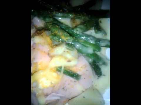 Munchie recipes with TeeJayFlow - Steamed vegetables and turkey with cheese
