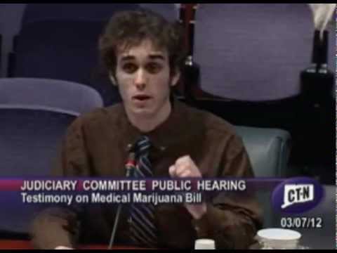 SSDP member and medical marijuana patient Sal Sodaro testifies in favor of CT medical marijuana bill