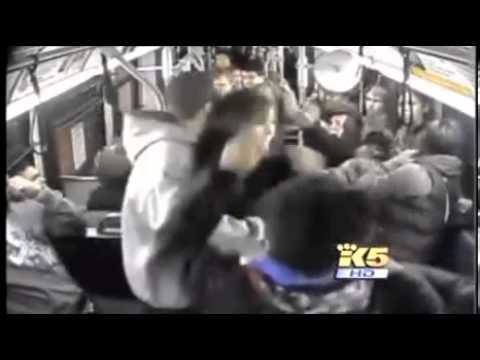 Gang of black girls beat girl on Seattle Metro Bus